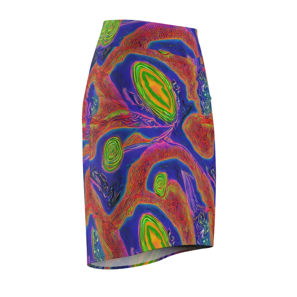 Ultraviolet Safari on Pencil Skirt — Front Side