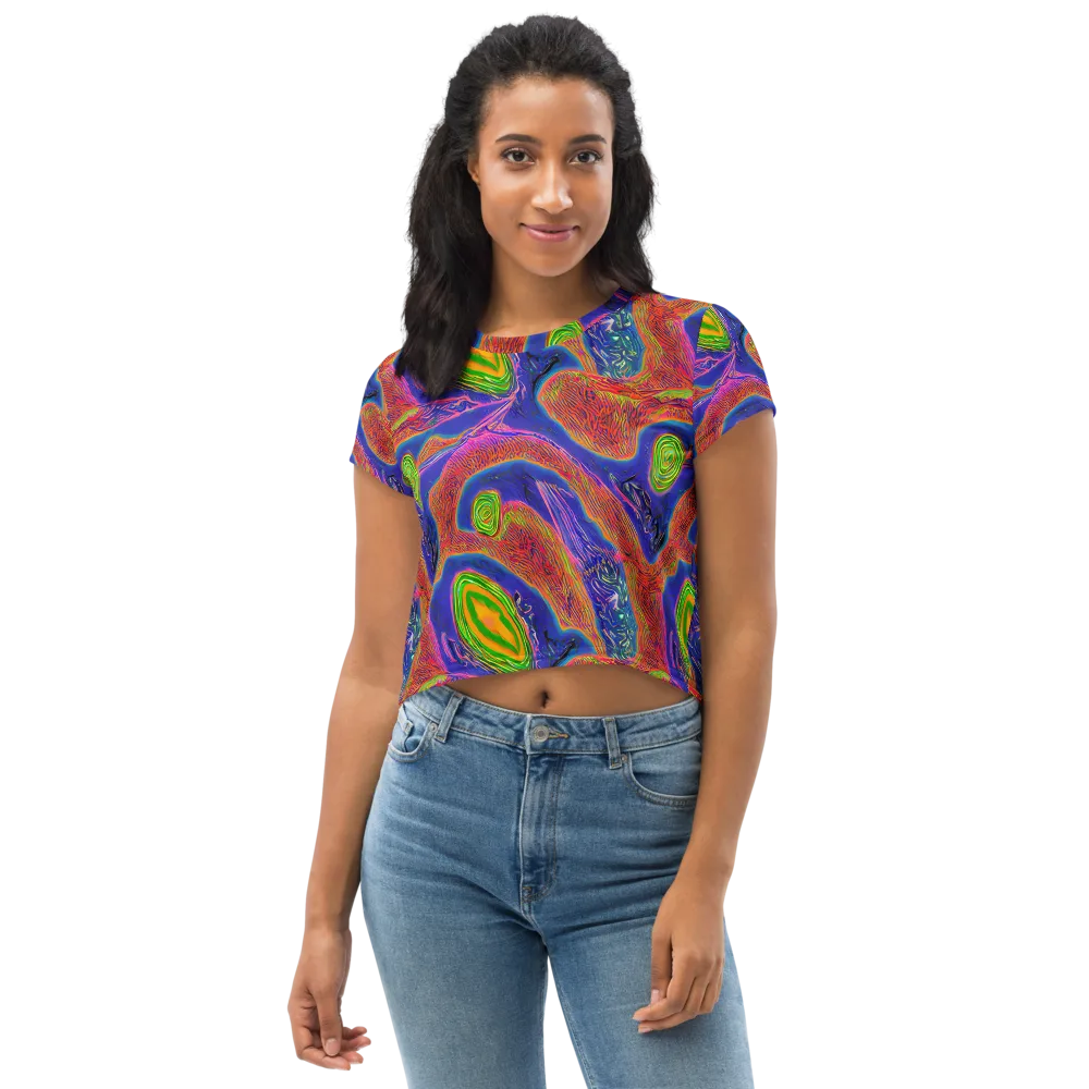 Ultraviolet Safari on Crop Tee — Front