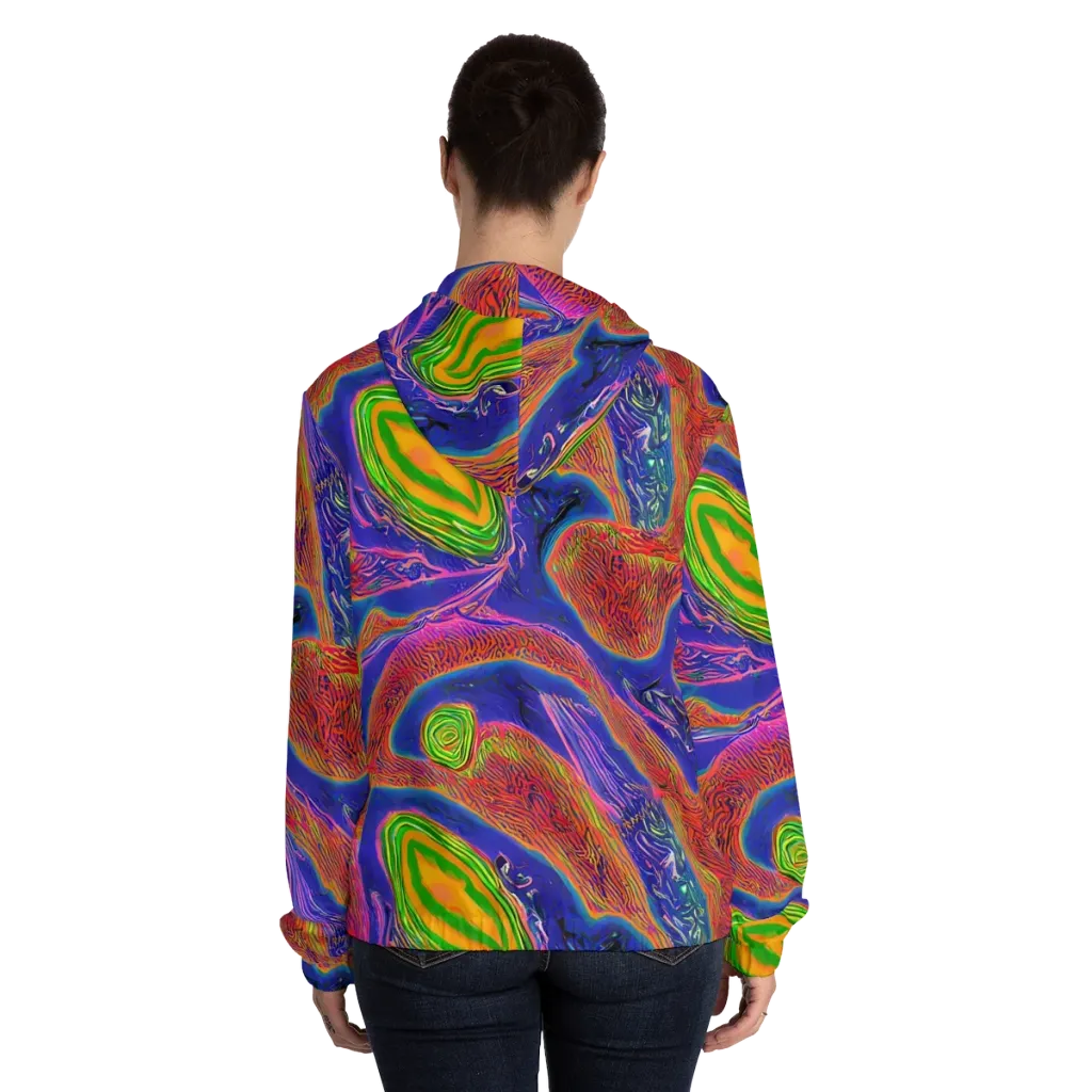 Ultraviolet Safari on Women's Full-Zip Hoodie — Back On Person
