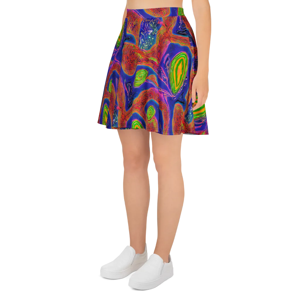 Ultraviolet Safari on Skater Skirt — Left