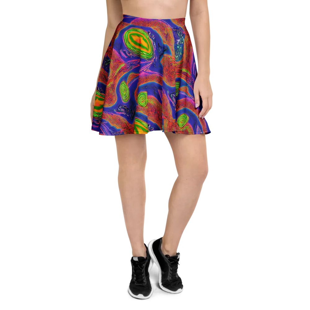 Ultraviolet Safari on Skater Skirt — Front