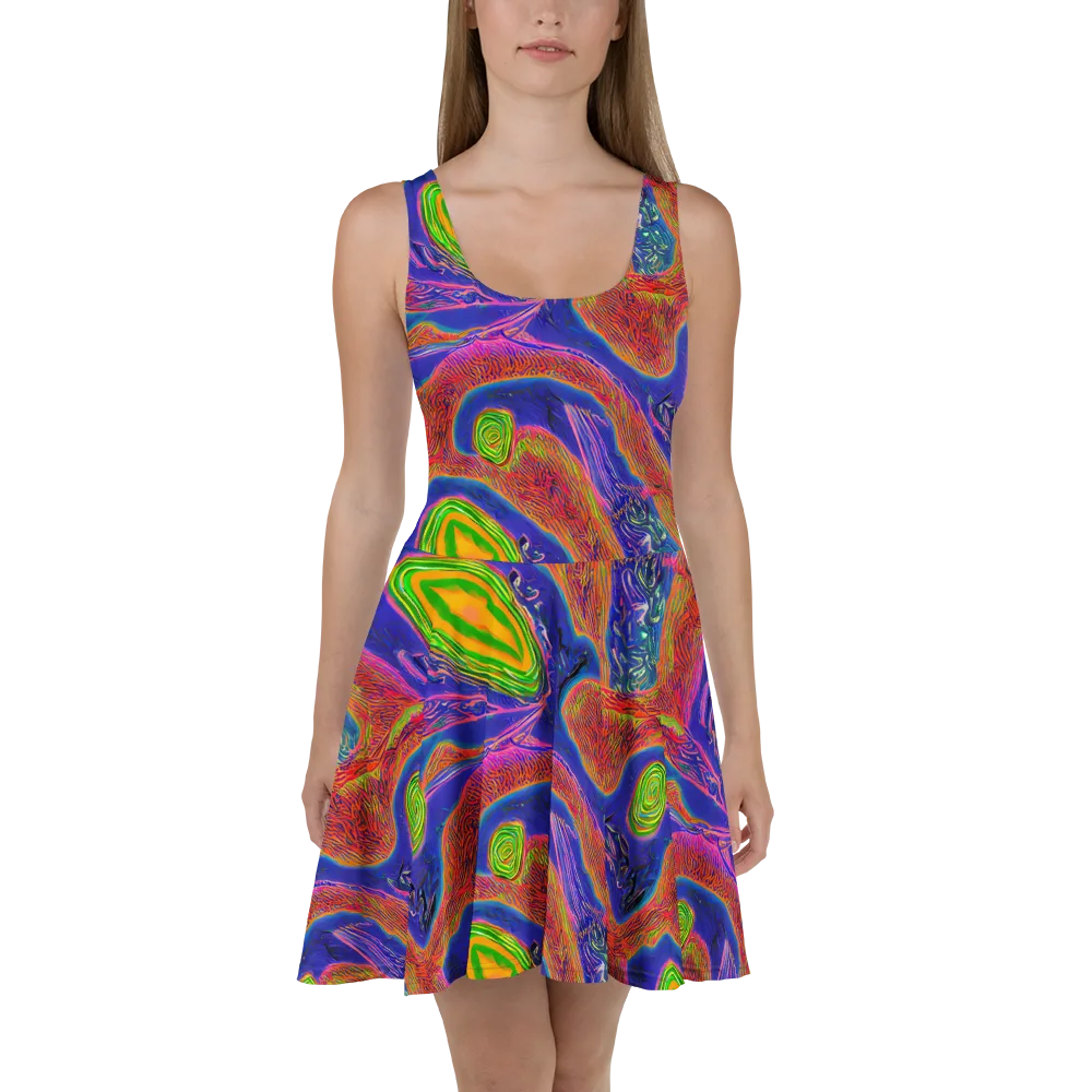 Ultraviolet Safari on Skater Dress — Front