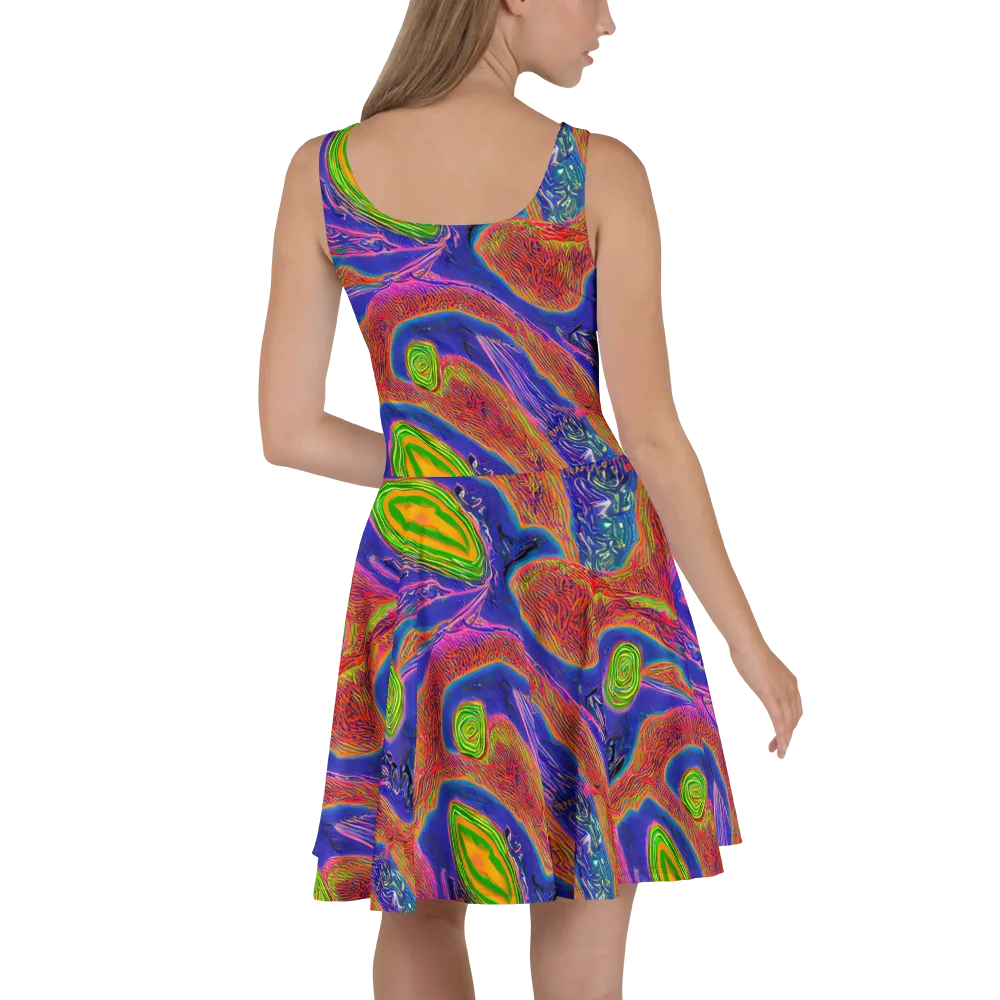 Ultraviolet Safari on Skater Dress — Back