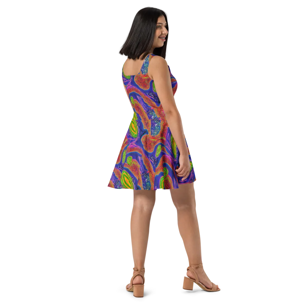 Ultraviolet Safari on Skater Dress — Right