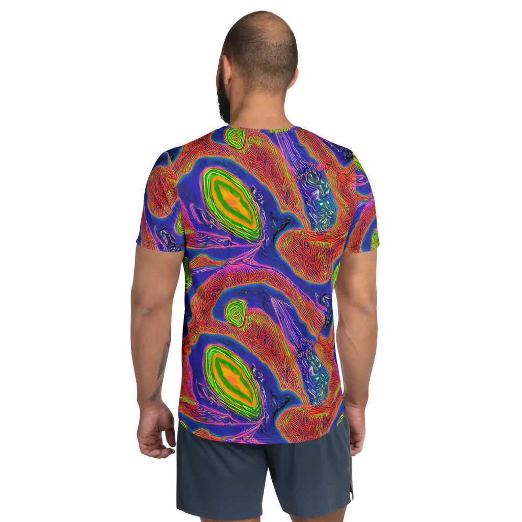 Ultraviolet Safari on Men's Athletic T-Shirt — Back