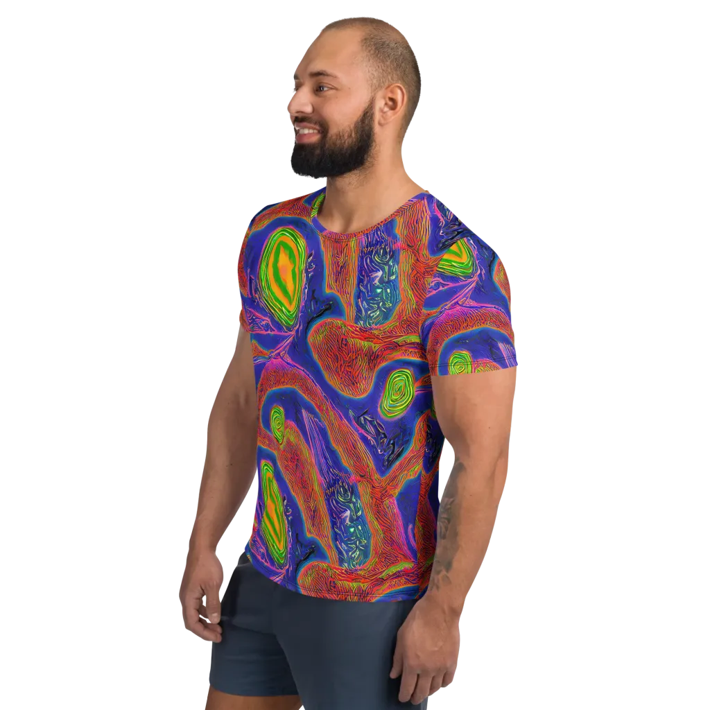 Ultraviolet Safari on Men's Athletic T-Shirt — Left