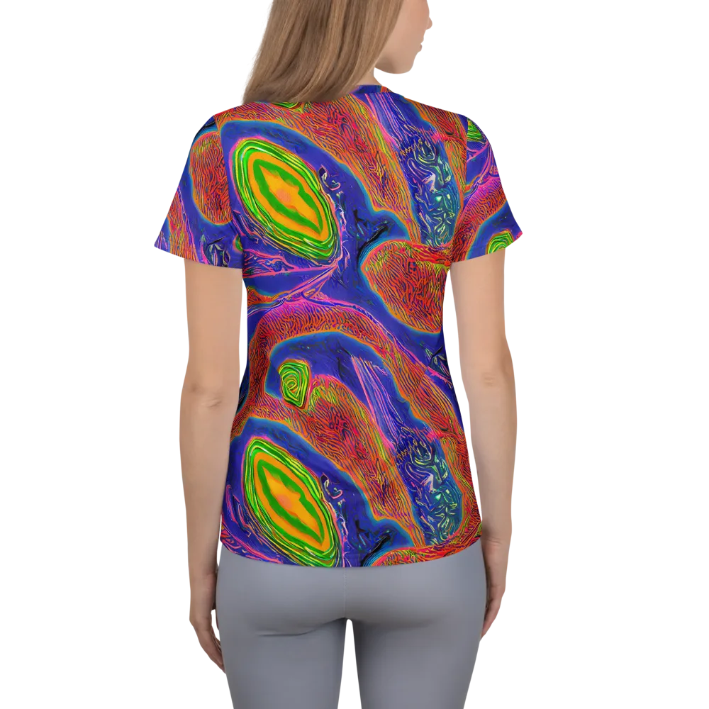 Ultraviolet Safari on Women's Athletic T-Shirt — Back