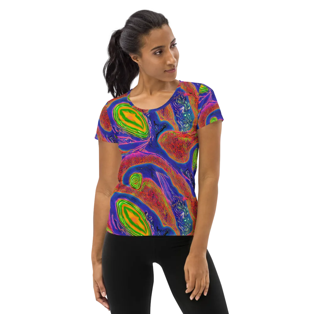 Ultraviolet Safari on Women's Athletic T-Shirt — Front