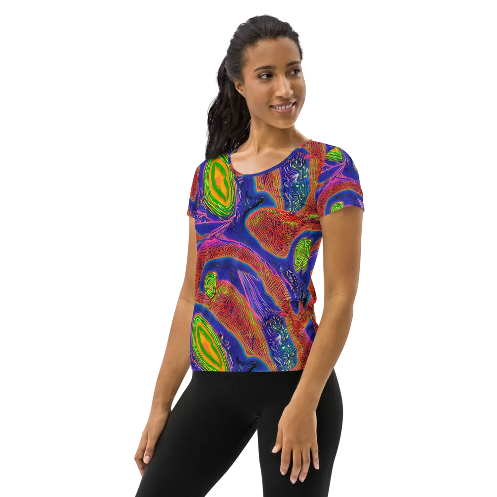 Ultraviolet Safari on Women's Athletic T-Shirt — Left