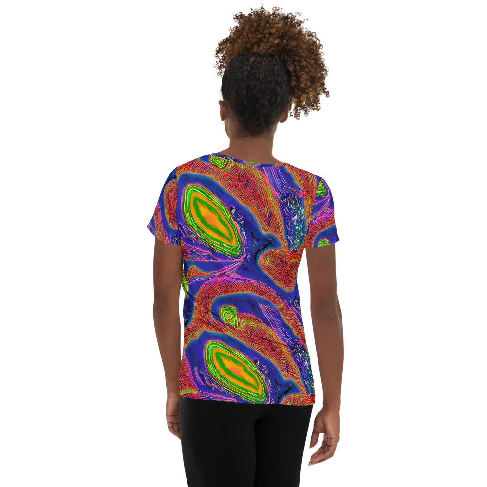 Ultraviolet Safari on Women's Athletic T-Shirt — Back
