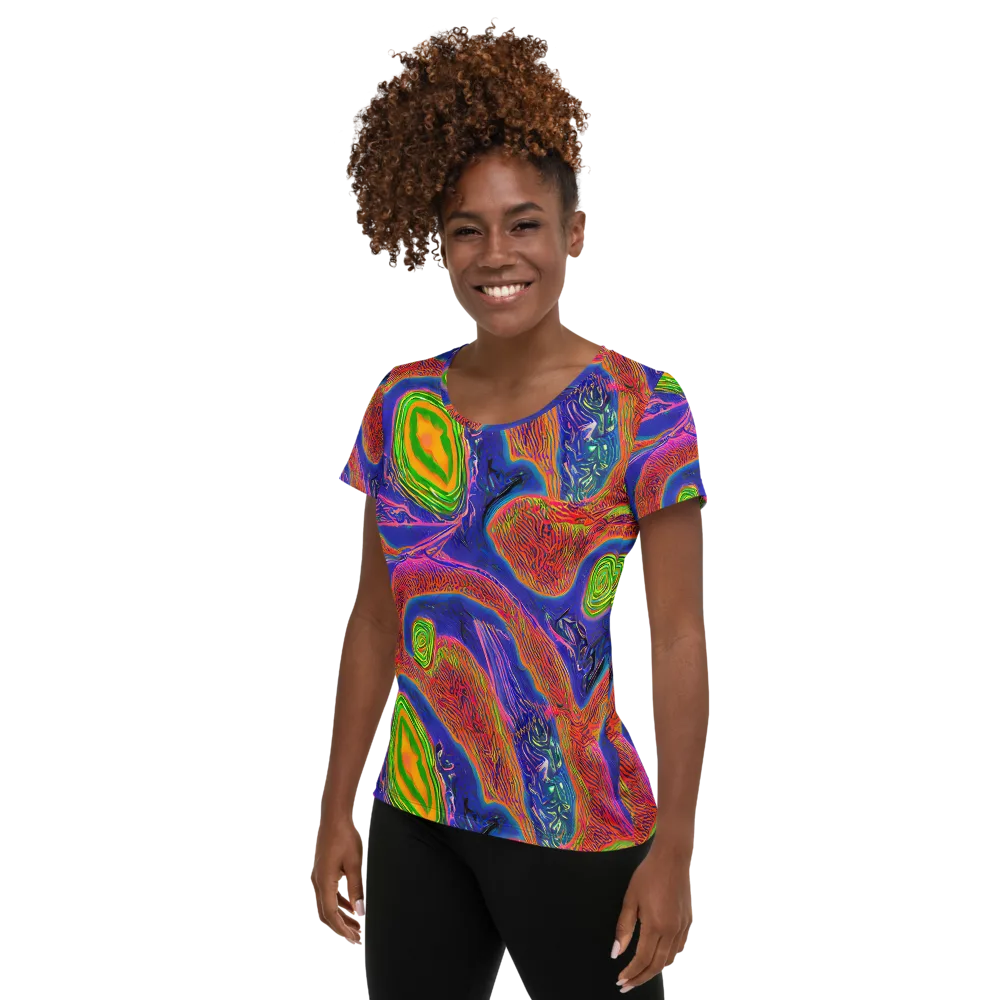 Ultraviolet Safari on Women's Athletic T-Shirt — Left