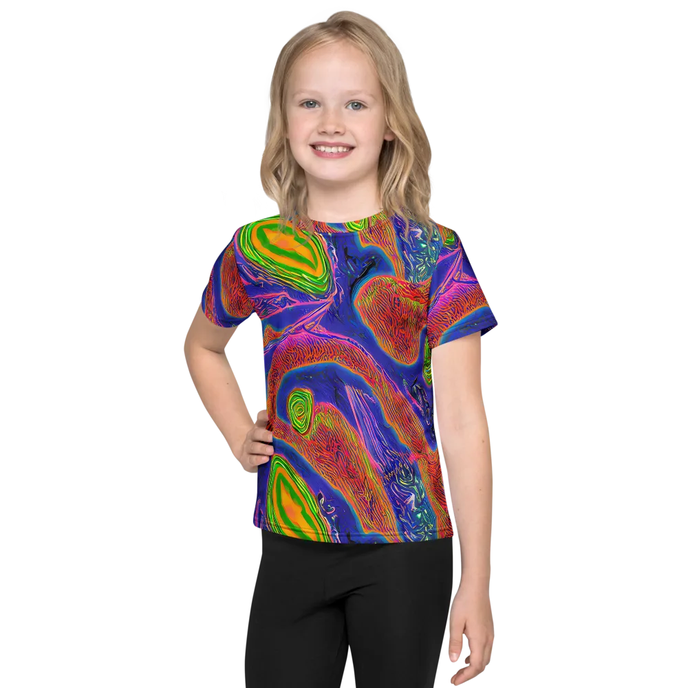 Ultraviolet Safari on Kids Crew Neck T-Shirt — Front