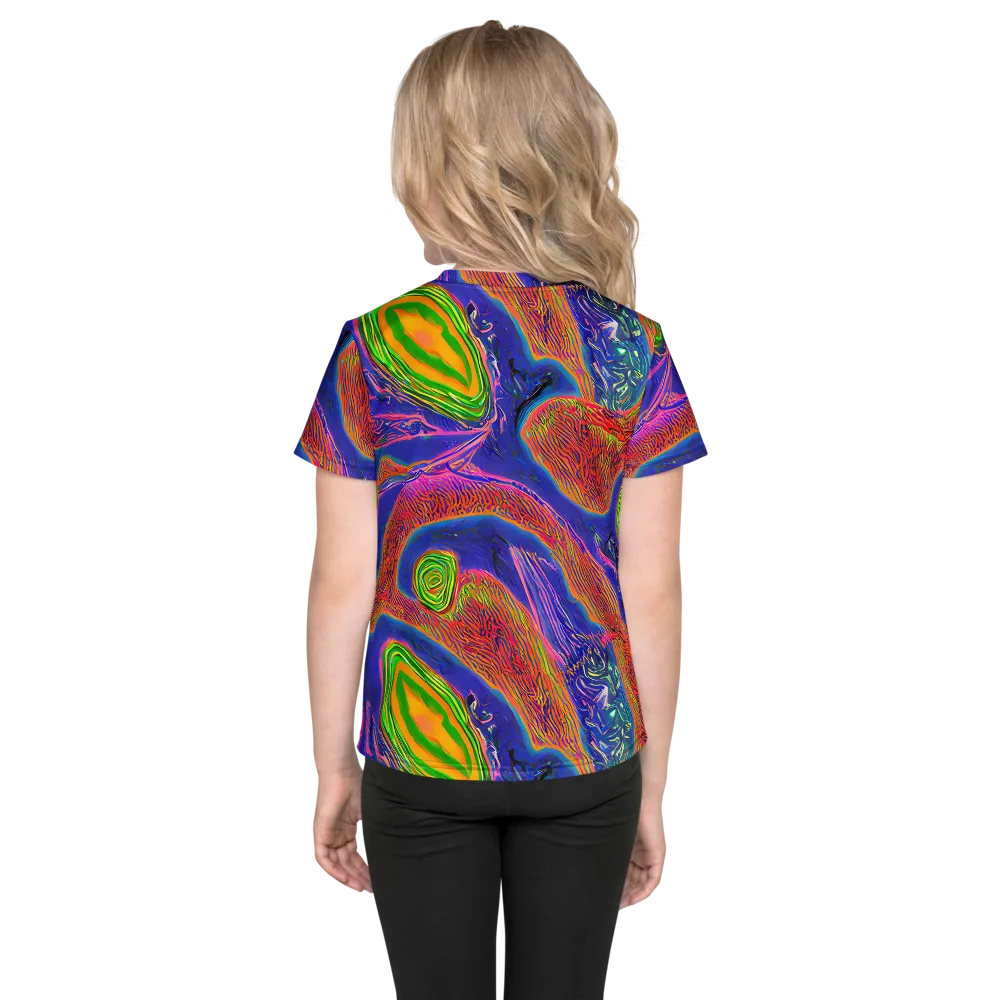 Ultraviolet Safari on Kids Crew Neck T-Shirt — Back