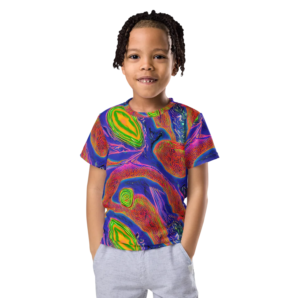 Ultraviolet Safari on Kids Crew Neck T-Shirt — Front