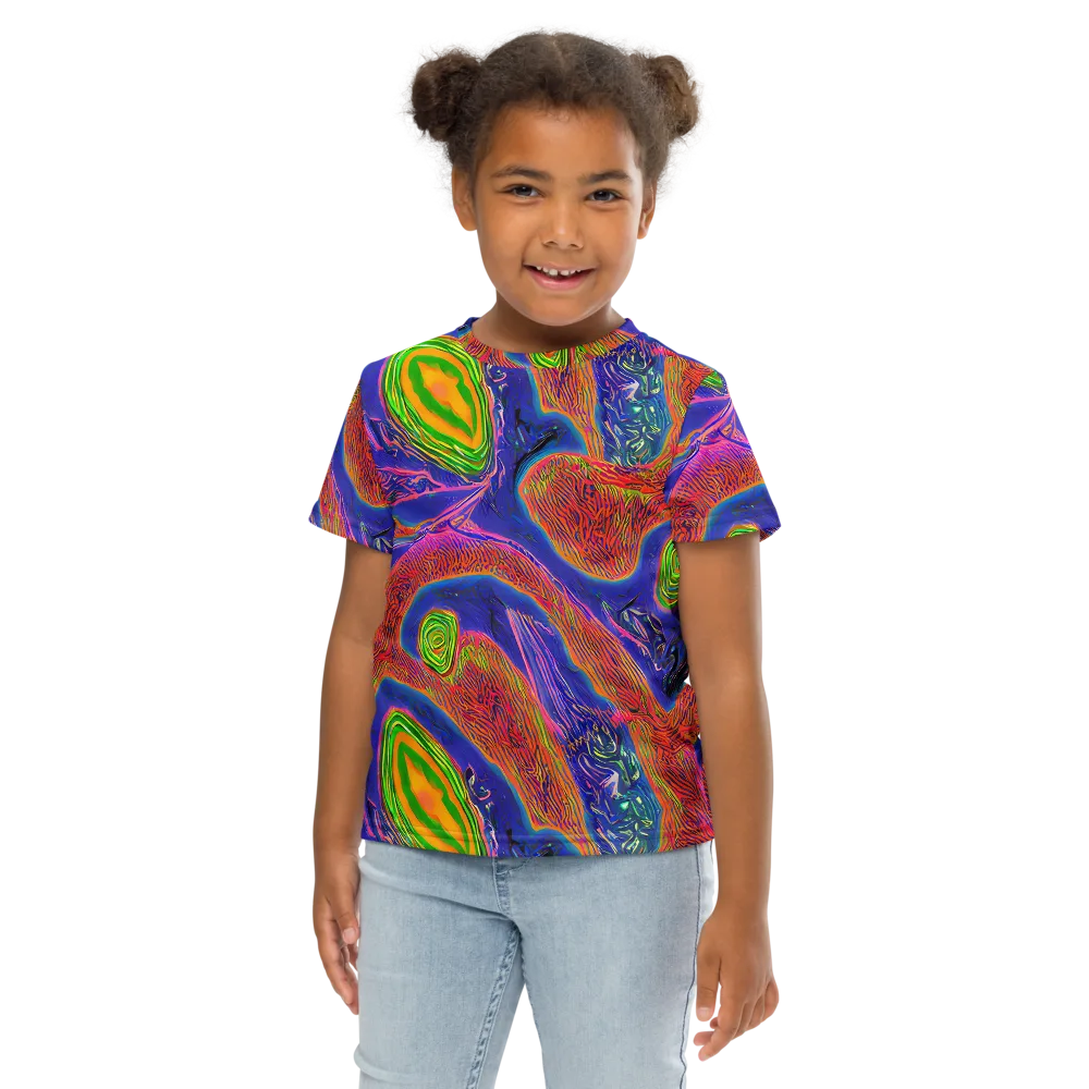 Ultraviolet Safari on Kids Crew Neck T-Shirt — Front