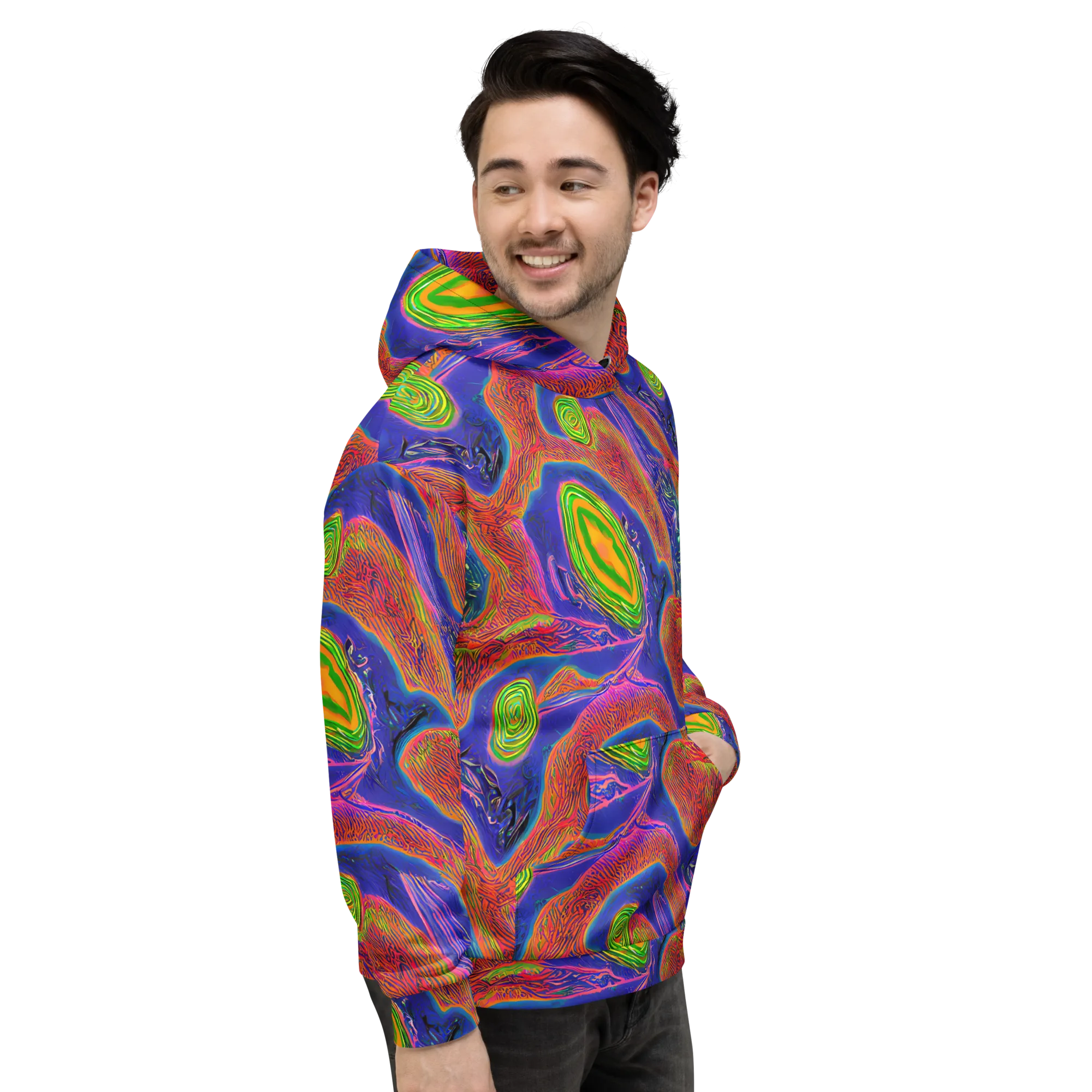 Ultraviolet Safari on Hoodie — Right