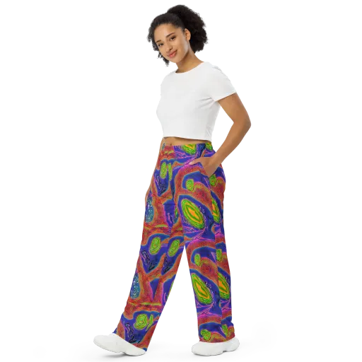 Ultraviolet Safari on a Wide-Leg Pants