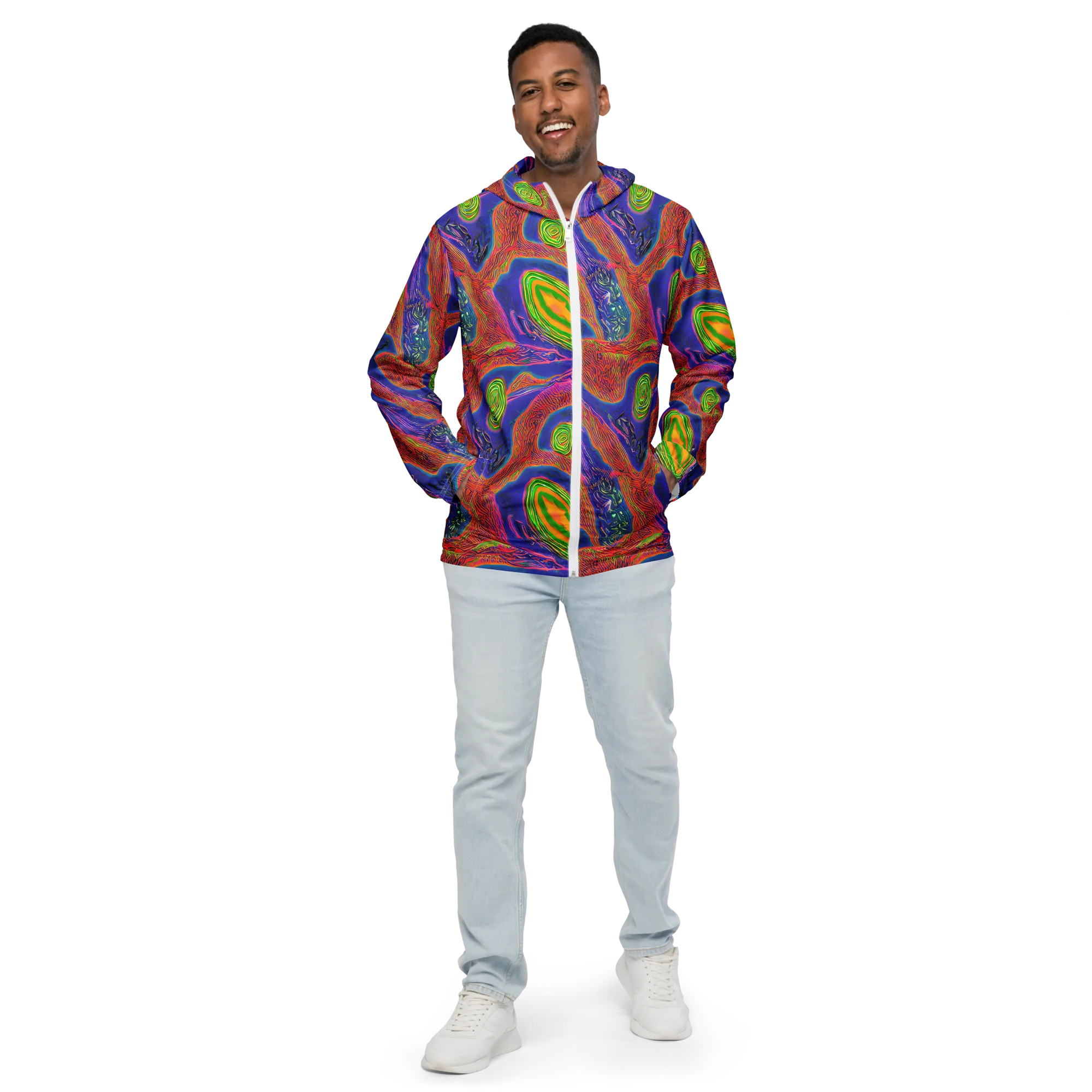 Ultraviolet Safari on Men's Windbreaker — Front