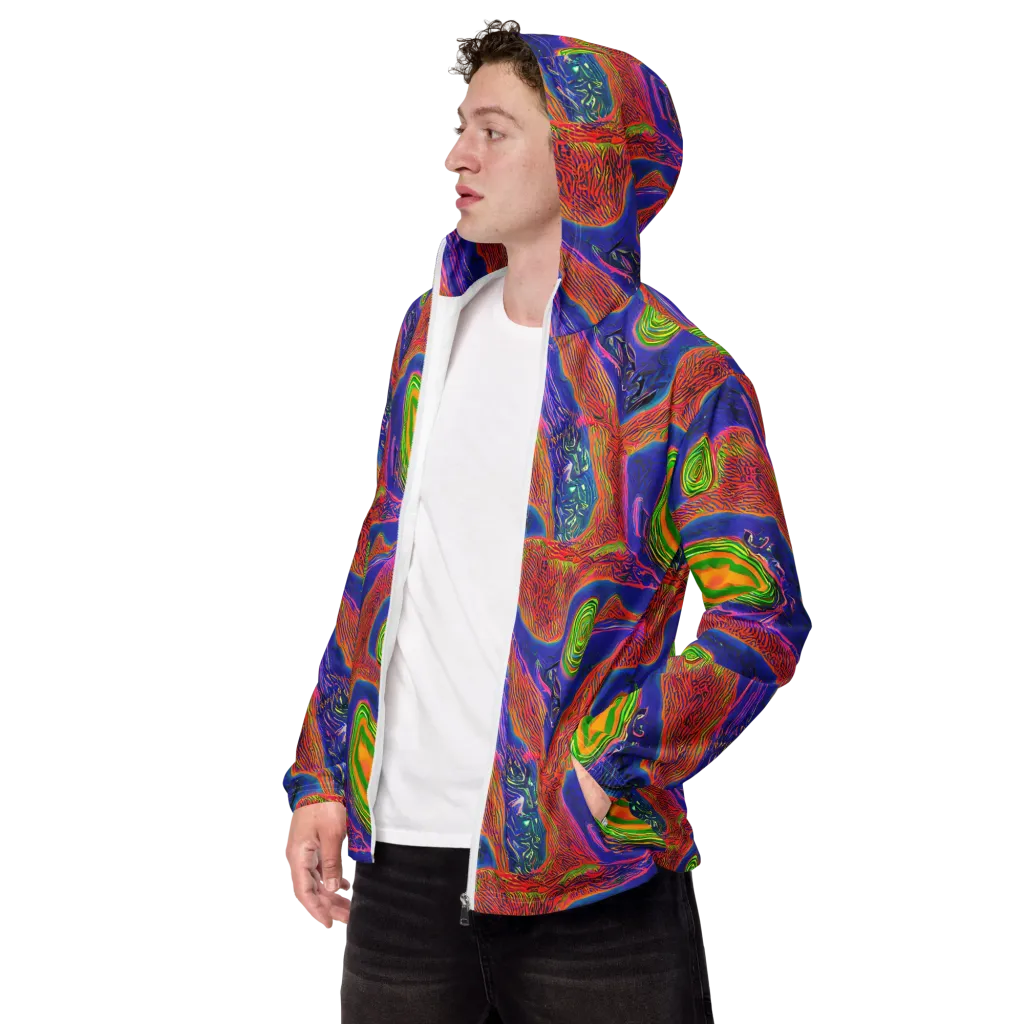 Ultraviolet Safari on Men's Windbreaker — Left Front