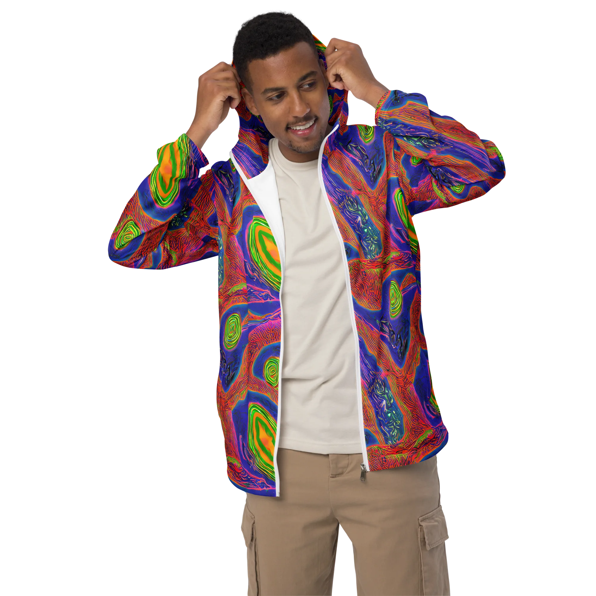 Ultraviolet Safari on Men's Windbreaker — Front