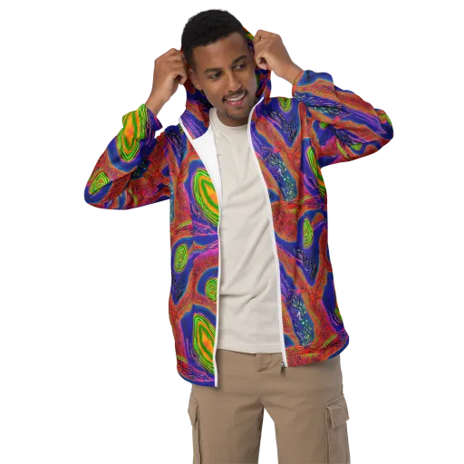 Ultraviolet Safari on a Men's Windbreaker