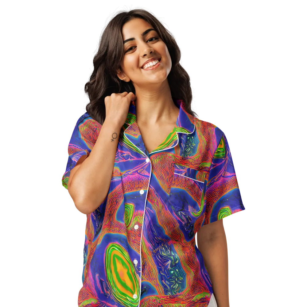 Ultraviolet Safari on Women's Short Sleeve Pajama Top — Front