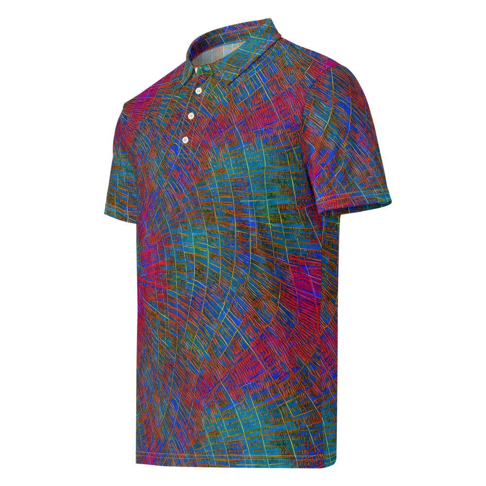 Electric Cartography on Men's Slim Fit Polo Shirt — Left Front