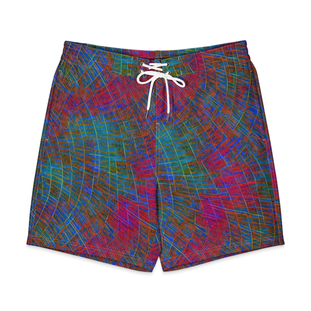 Electric Cartography on Men's Board Shorts — Front