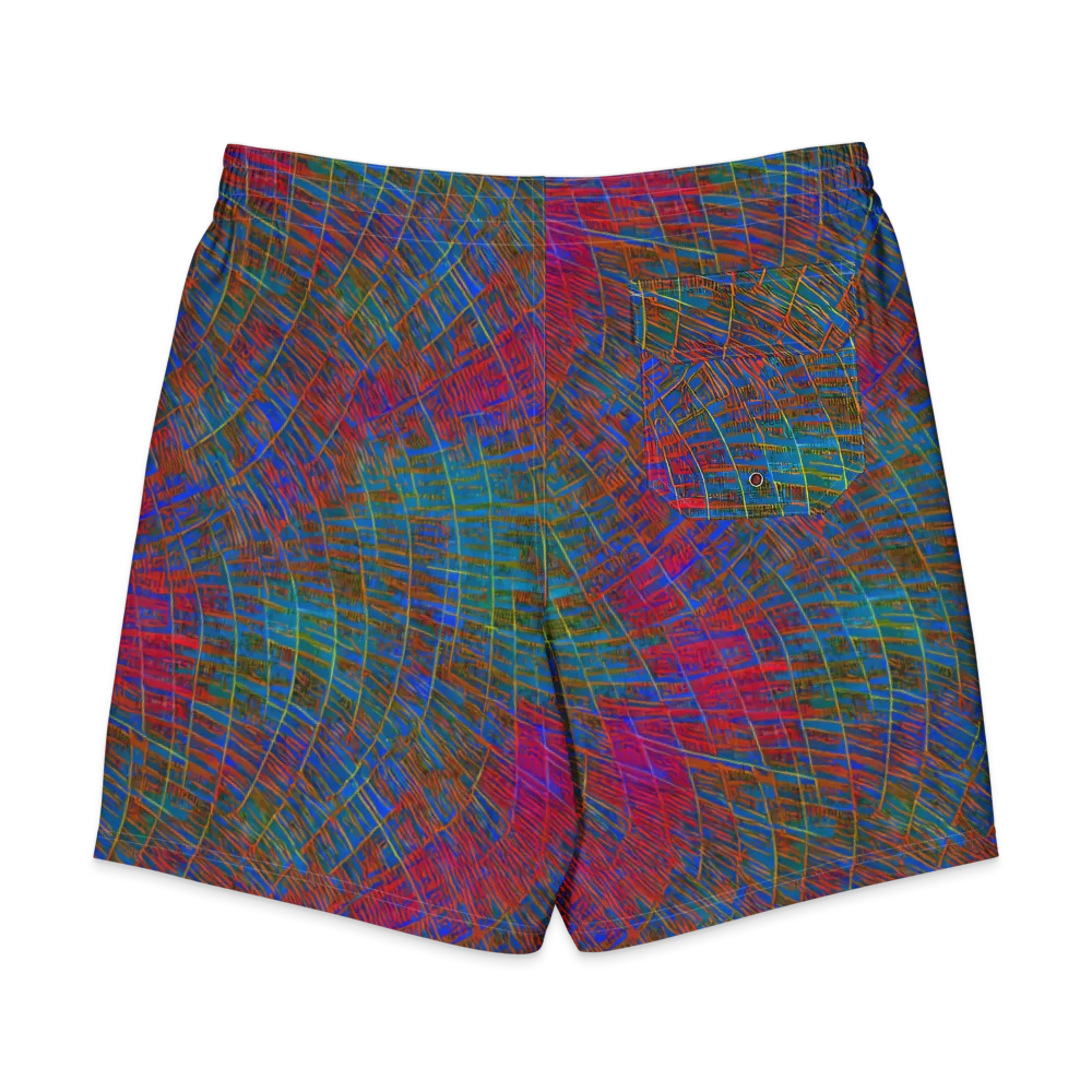 Electric Cartography on Men's Board Shorts — Back