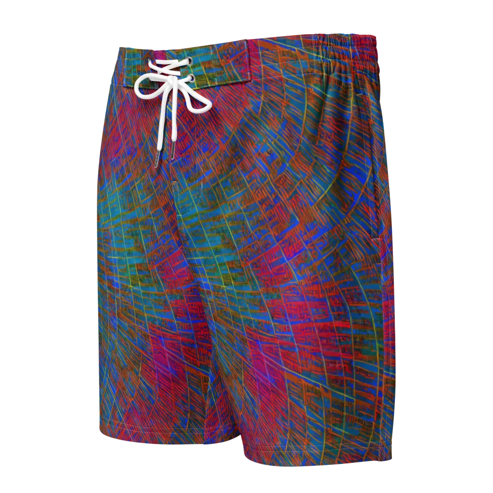 Electric Cartography on Men's Board Shorts — Front