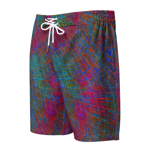 Electric Cartography on a Men's Board Shorts