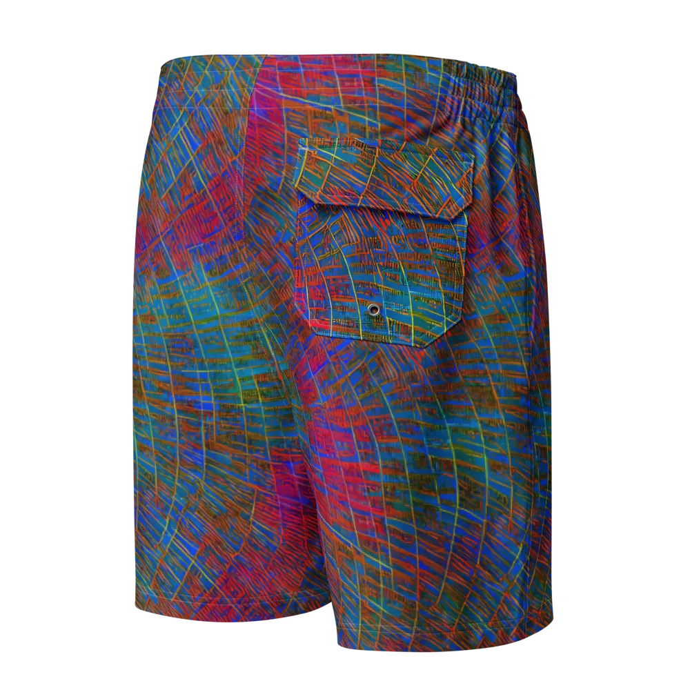 Electric Cartography on Men's Board Shorts — Back