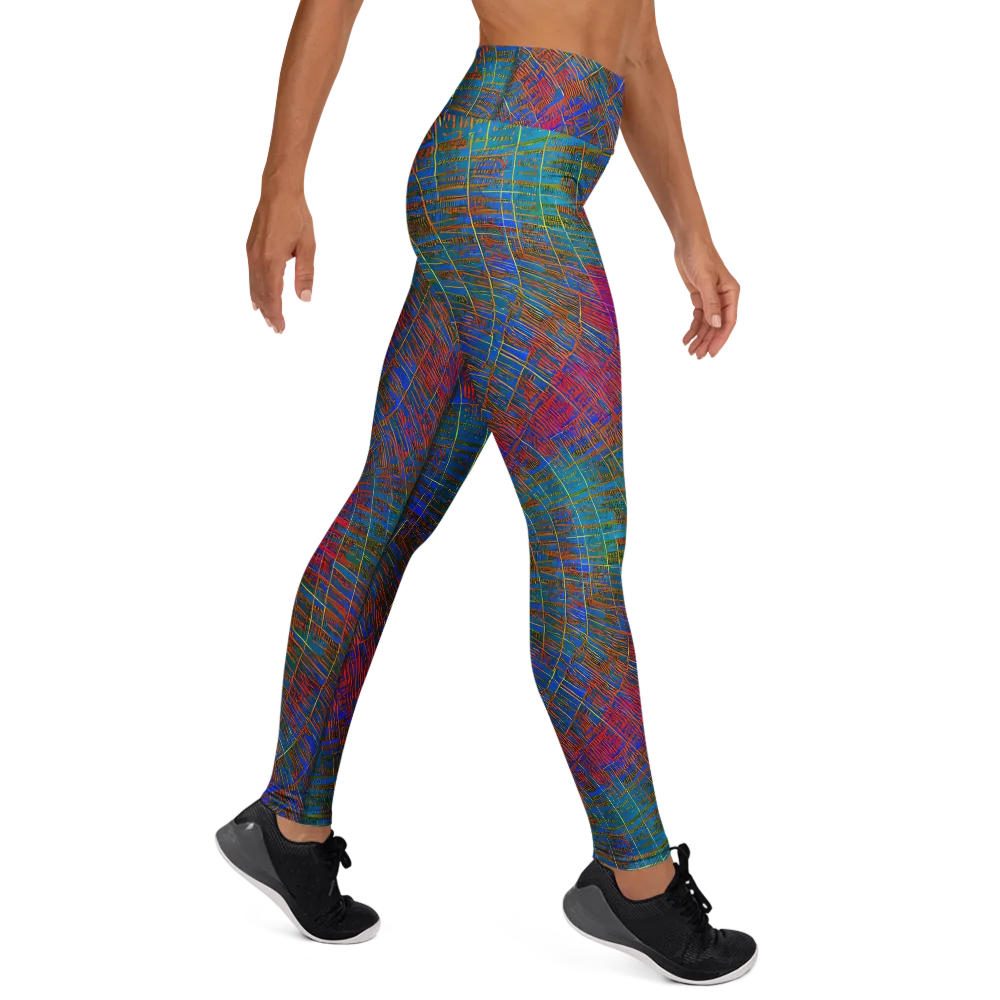 Electric Cartography on Yoga Leggings — Right