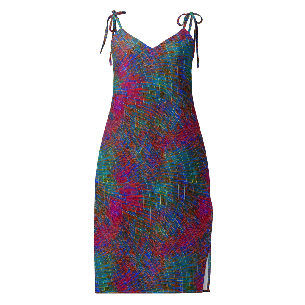 Electric Cartography on Slip Dress — Front