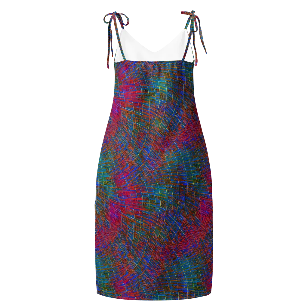 Electric Cartography on Slip Dress — Back