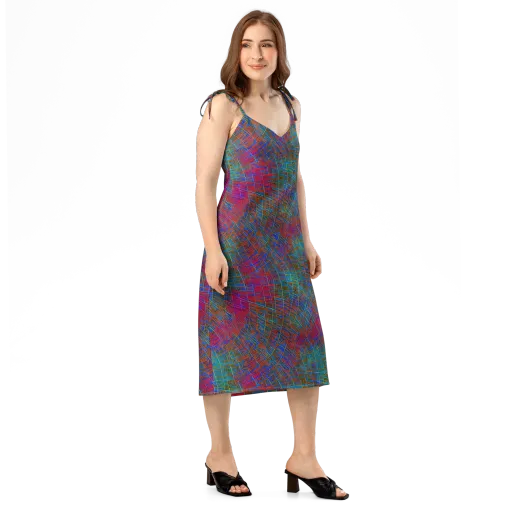 Electric Cartography on a Slip Dress