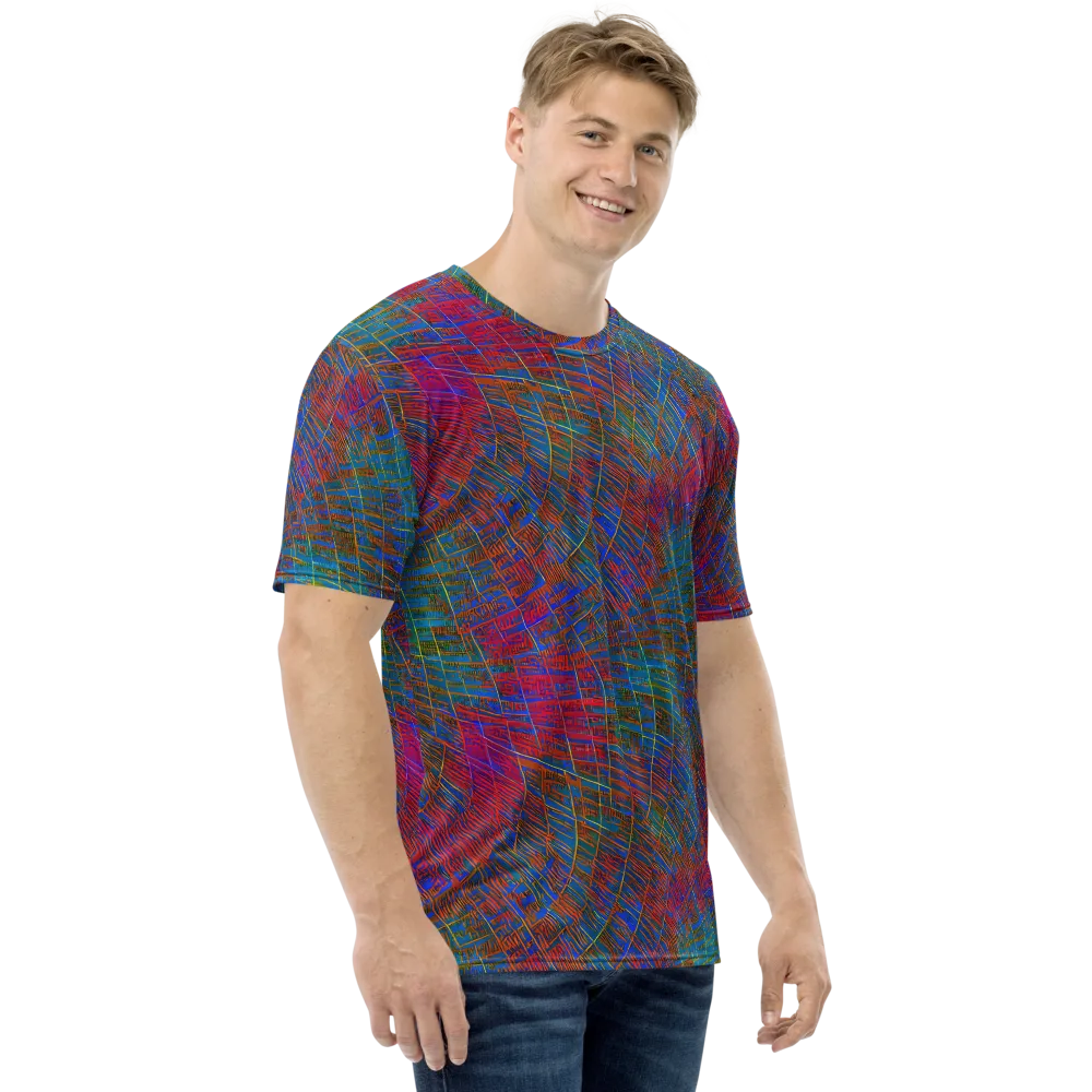 Electric Cartography on Men's Crew Neck T-Shirt — Right