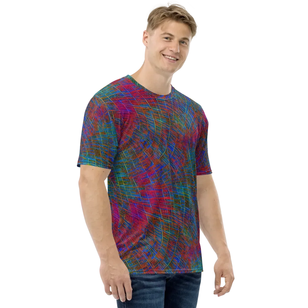 Electric Cartography on Men's Crew Neck T-Shirt — Right