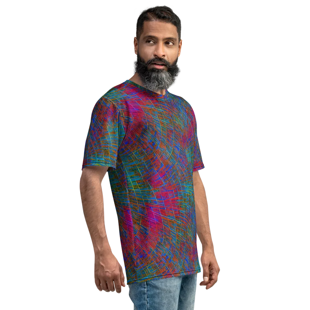 Electric Cartography on Men's Crew Neck T-Shirt — Right