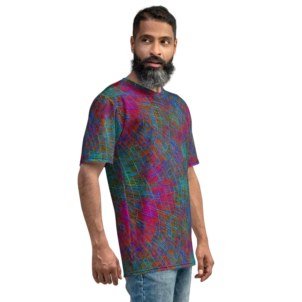 Electric Cartography on Men's Crew Neck T-Shirt — Right