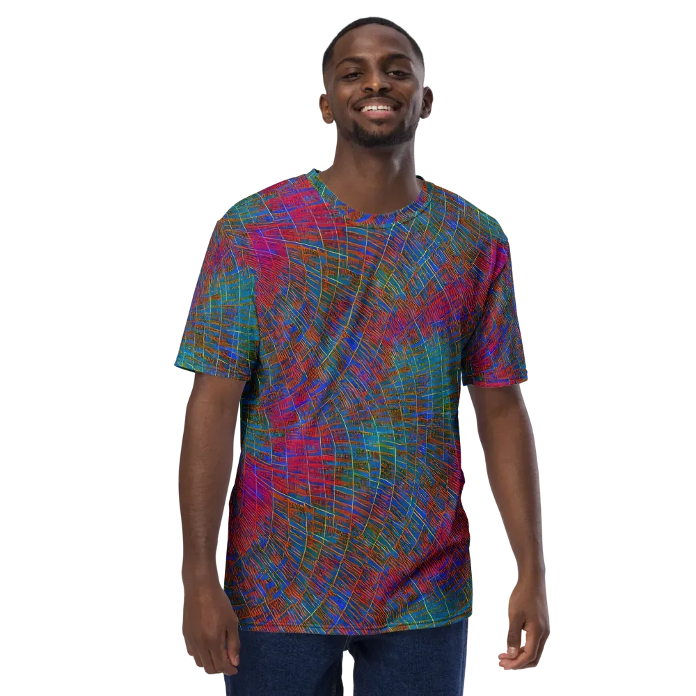 Electric Cartography on Men's Crew Neck T-Shirt — Front