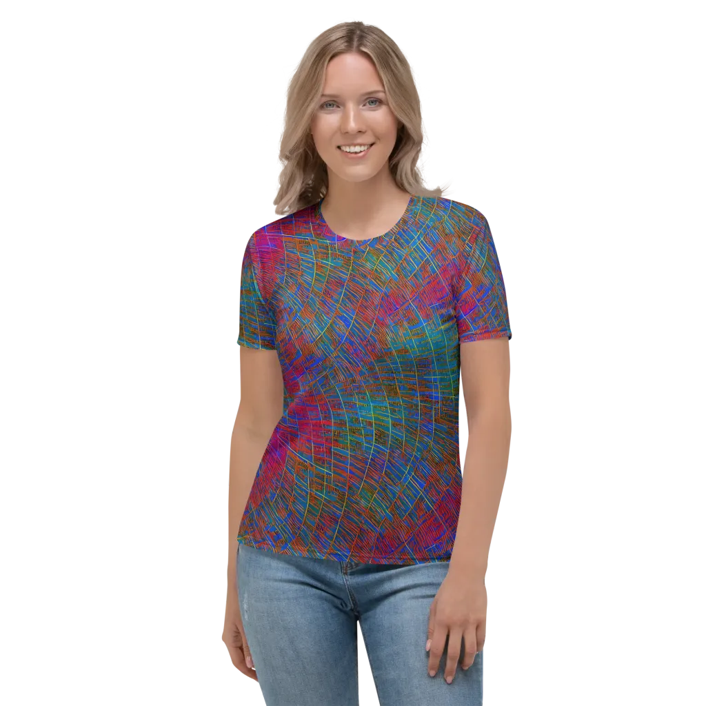 Electric Cartography on Women's Crew Neck T-Shirt — Front