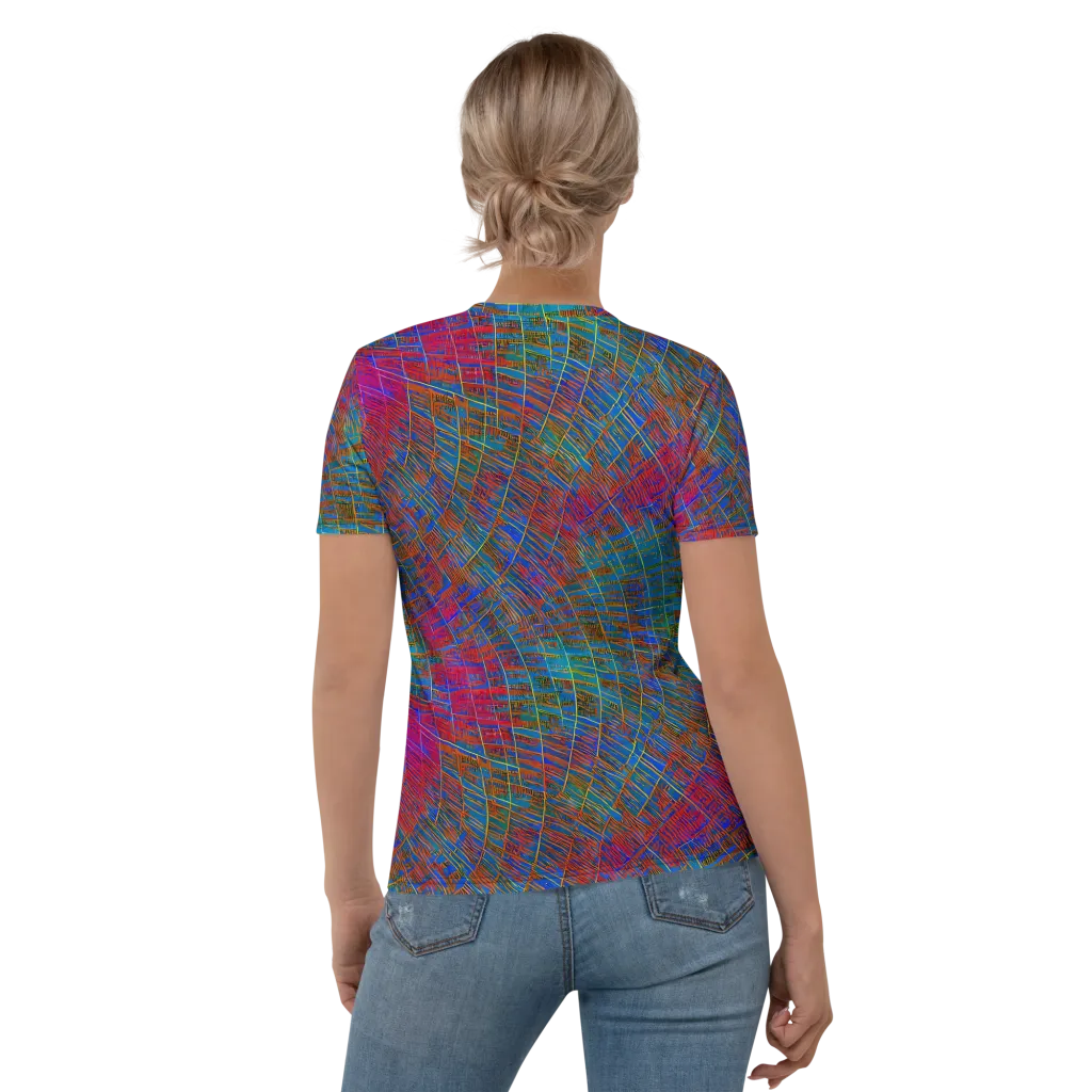 Electric Cartography on Women's Crew Neck T-Shirt — Back