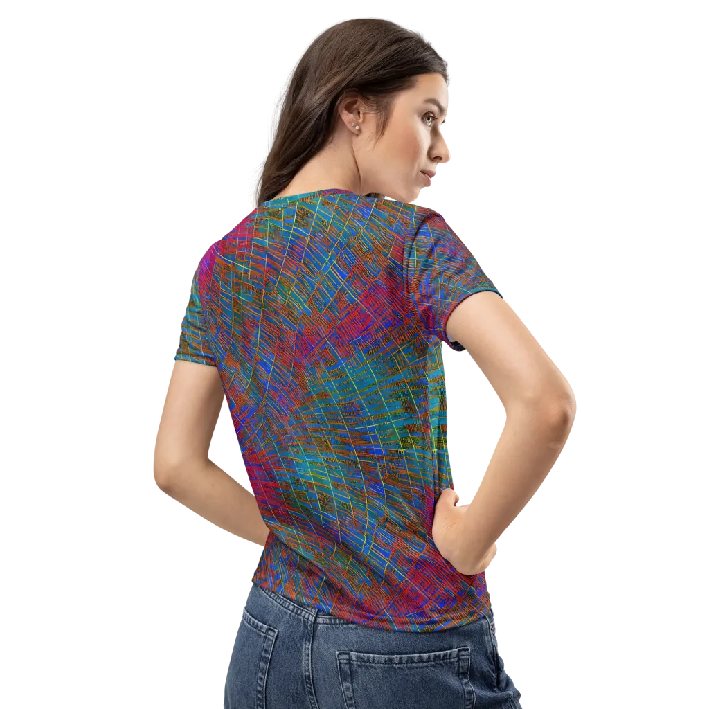 Electric Cartography on Women's Crew Neck T-Shirt — Back