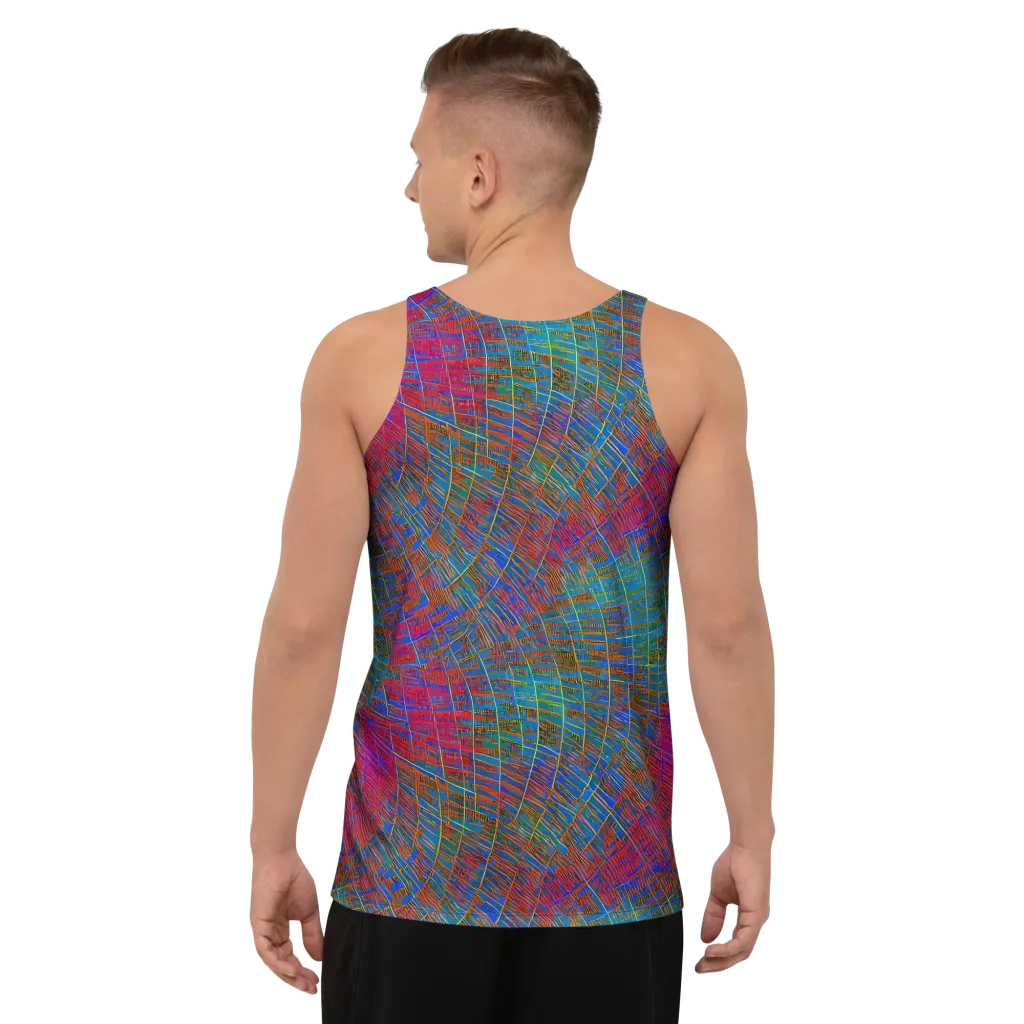 Electric Cartography on Men's Tank Top — Back