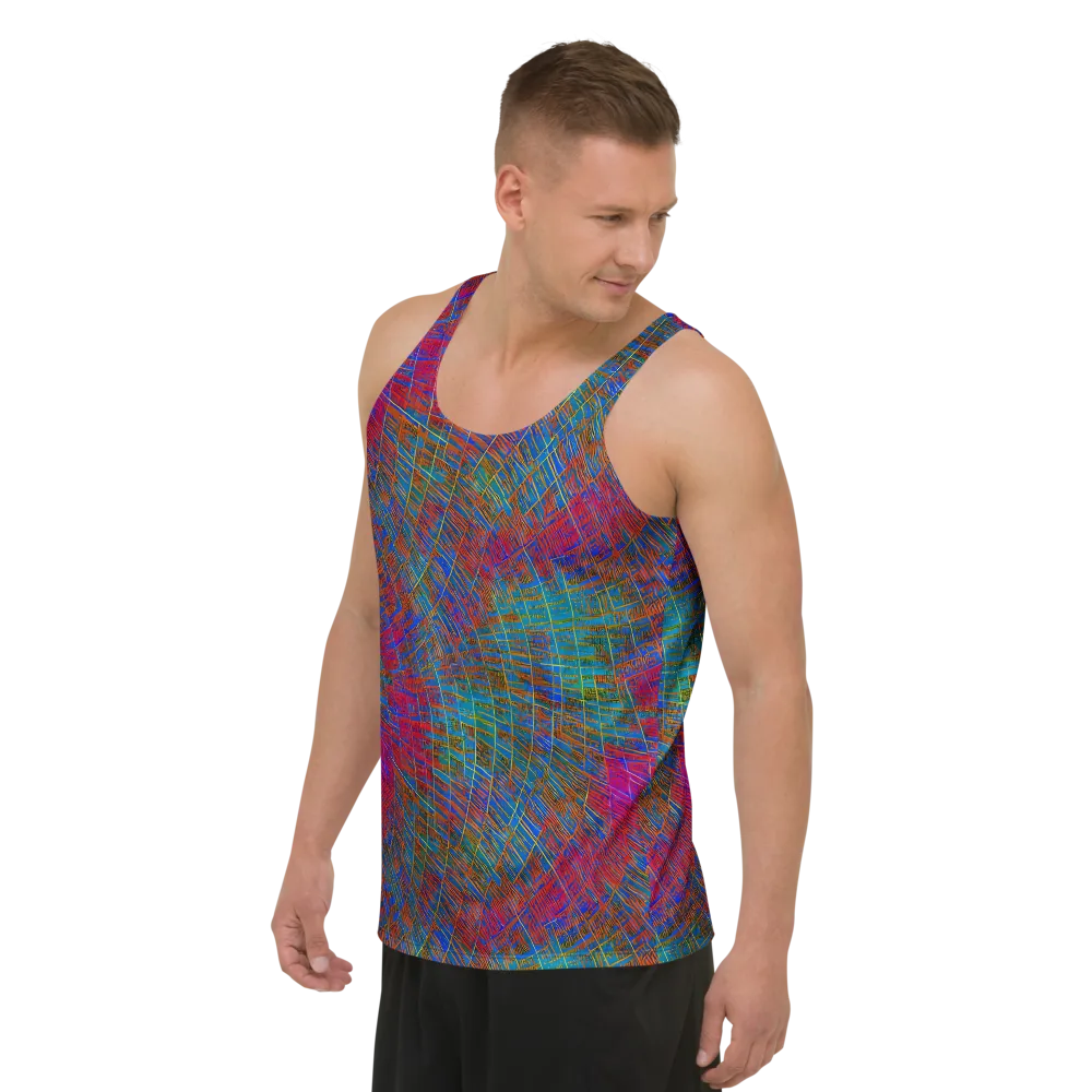 Electric Cartography on Men's Tank Top — Left Front