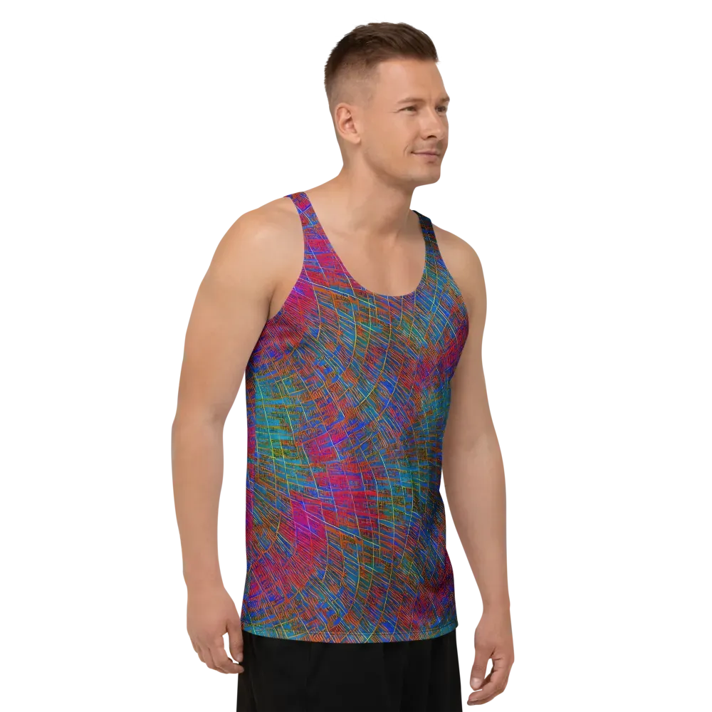 Electric Cartography on Men's Tank Top — Right Front