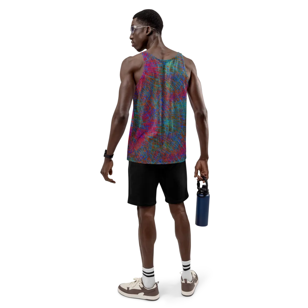Electric Cartography on Men's Tank Top — Back