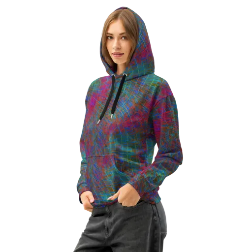 Electric Cartography on a Cotton Hoodie