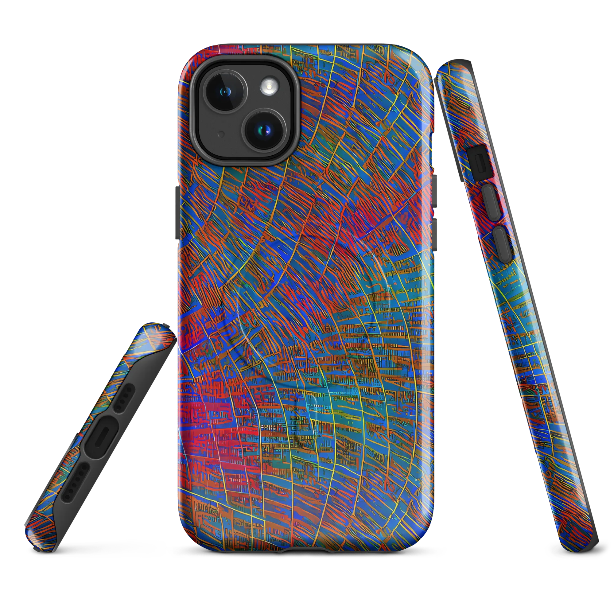 Electric Cartography on MagSafe Tough Case for iPhone® — Front